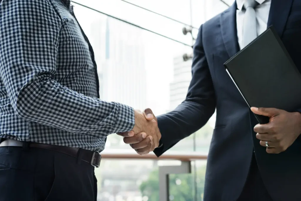 Two businessmen shaking hands